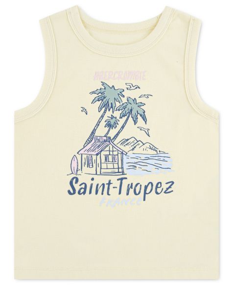 Детская майка abercrombie kids Tropez Surf Club, цвет: Слоновая кость