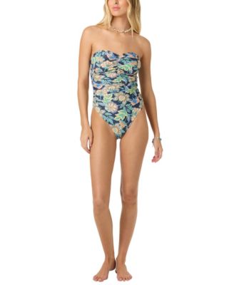 Women's Mermaid Floral Printed Ubud Sweetheart Neck One-Piece Swimsuit