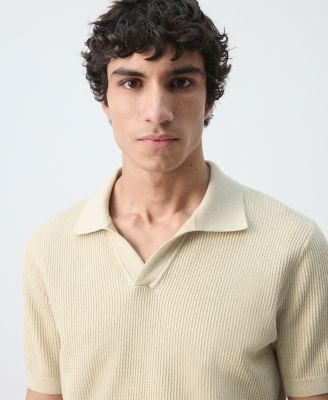 Men's Cotton Knitted Structure Polo Shirt