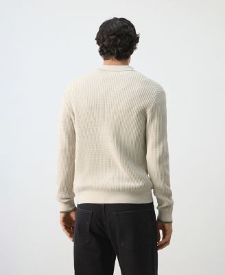 Men's Cotton-Blend Braided Knitted Sweater