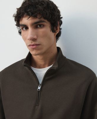 Men's Cotton Zip-Neck Sweatshirt