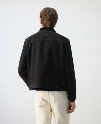 Men's Corduroy Collar Denim Jacket