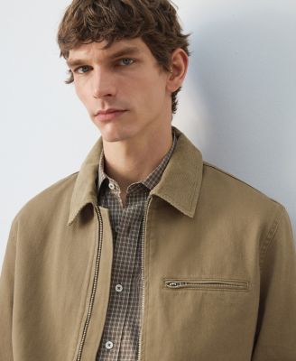 Men's Corduroy Collar Denim Jacket