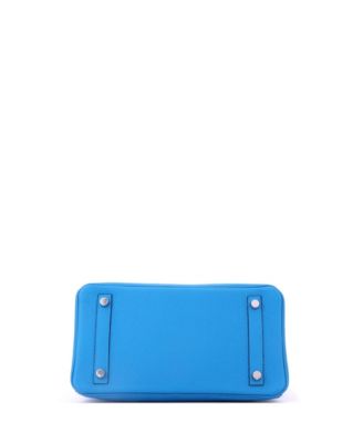 Birkin 25 Handbag Blue Togo with Palladium Hardware