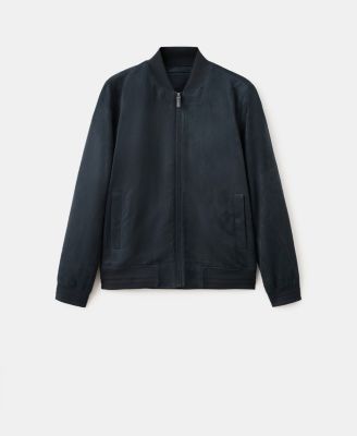 Men's Suede-Effect Bomber Jacket