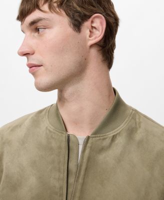 Men's Suede-Effect Bomber Jacket