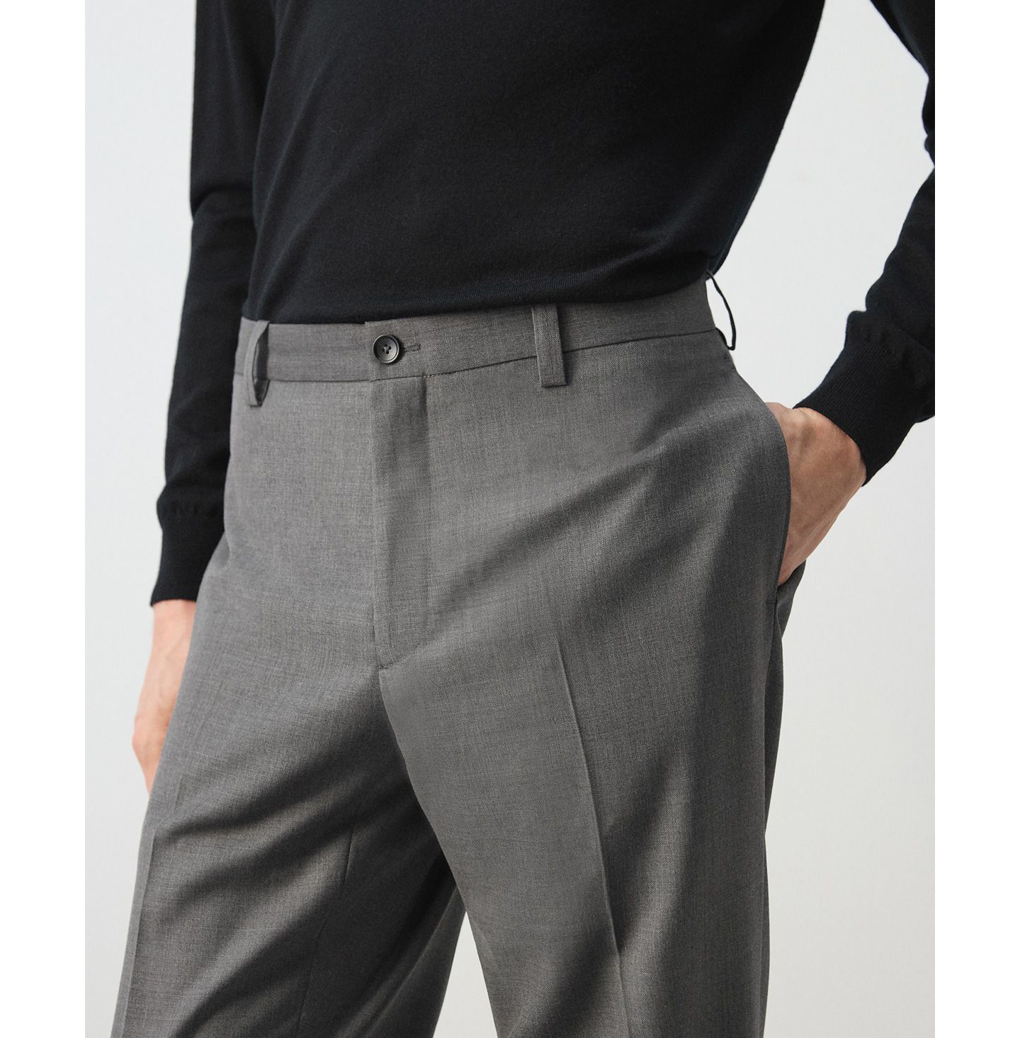 Мужские брюки MANGO Ricardo Regular Fit Suit, цвет: Серый — фото 6