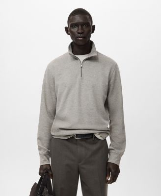 Men's Regular-Fit Zipper-Neck Sweatshirt