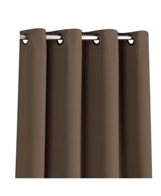 Brown 2 Piece Grommet Top Blackout Curtain Panels For Extra Long Windows
