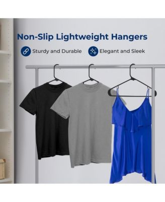 100 Pack Plastic Hangers – Non-Slip, Space-Saving, Durable
