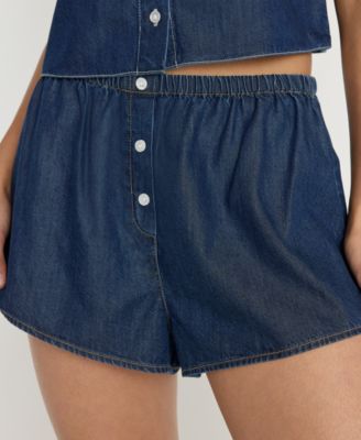 Women's Denim Boxer Shorts