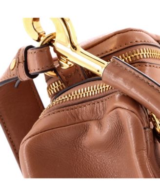 Small Buckle Zip Camera Bag Leather