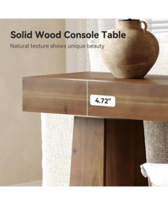 Solid Wood Console Table, 63-Inch EntrywayTable with Storage, Long Wooden Sofa Table Behind Couch for Entryway, Hallway, Foyer, Living Room