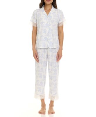 Women's Janelle Notch Top and Capri Pajama Set