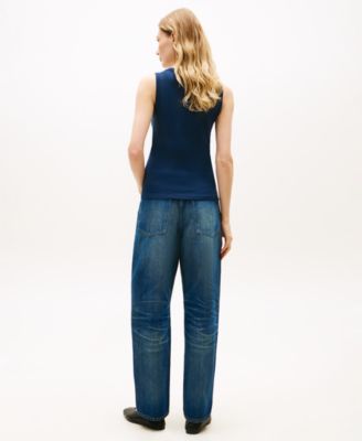 Women's Bow Detail Crew Neck Tank Top