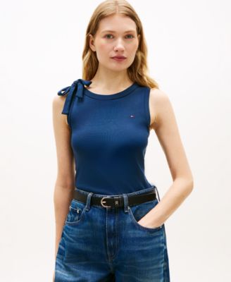 Women's Bow Detail Crew Neck Tank Top