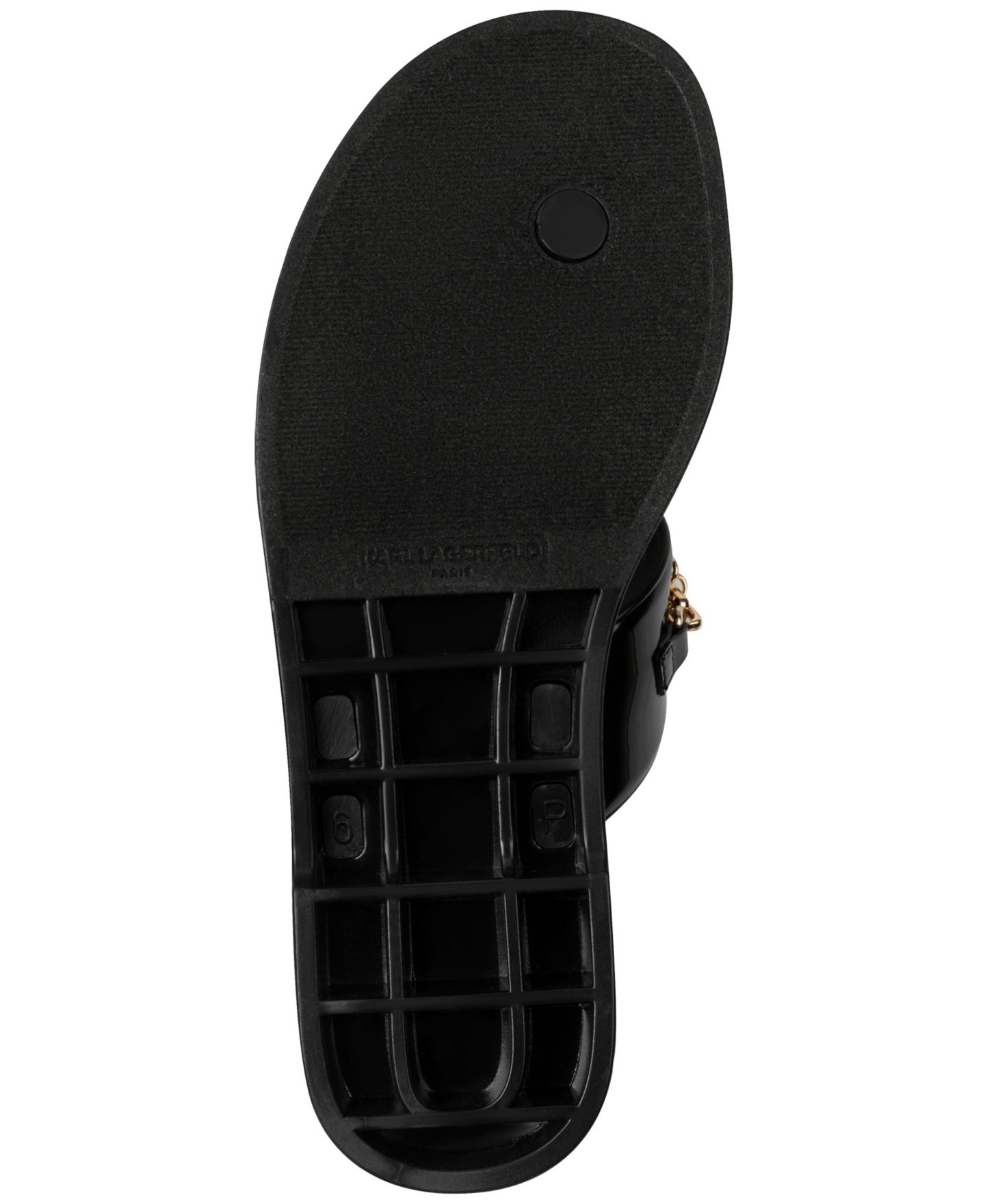 Женские сандалии KARL LAGERFELD PARIS Vesperina Jelly Slip-On Thong Flat, цвет: Чёрный — фото 5