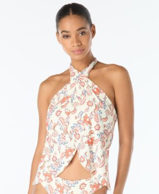 Women's Cross-Over Printed Tankini Top