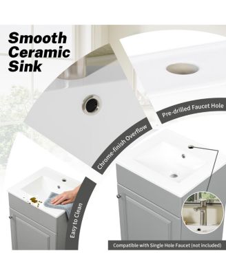 20'' Bathroom Vanity with Sink, Painted MDF Cabinet, Soft Close Door, Adjustable Shelf & Organizer for Small Spaces