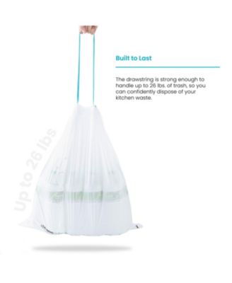 Code 45S Drawstring Kitchen Trash Bags Custom Fit for 12 Gallon Bins, 30-Count