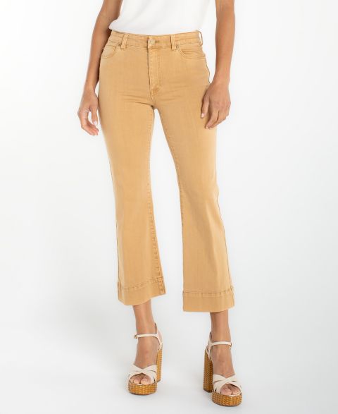 Женские джинсы Liverpool Los Angeles Petite Hannah Crop Flare Hugger, цвет: Straw