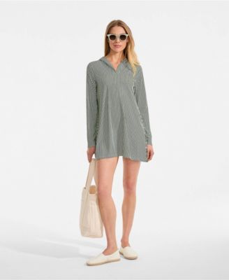 Women's SunShade UPF 50 Hooded Mini Swim Swim Cover-Up Dress