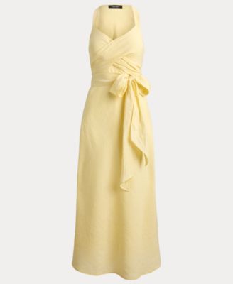 Women's Striped Tie-Front Midi Dress