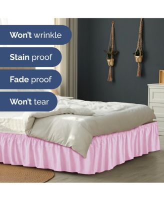 Ruffled Elastic Wrap Around Bedskirt 12 Inch Drop