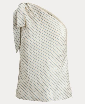Women's Striped One-Shoulder Blouse