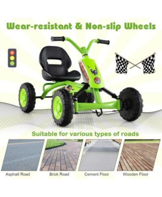 Go Kart for Kids 4 Wheel with Steering Handlebars and Adjustable Seat