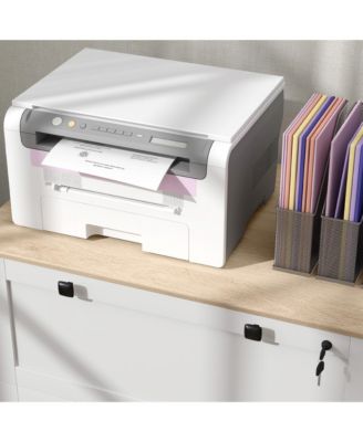 File Cabinet, Lateral Locking Filing Cabinet with 2-Drawer and Adjustable Hanging Bar for Letter/A4/Legal, Home Office Storage Cabinet