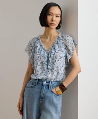 Women's Floral V-Neck Blouse