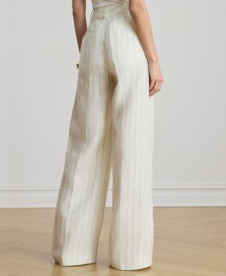 Women's Striped Wide-Leg Pants