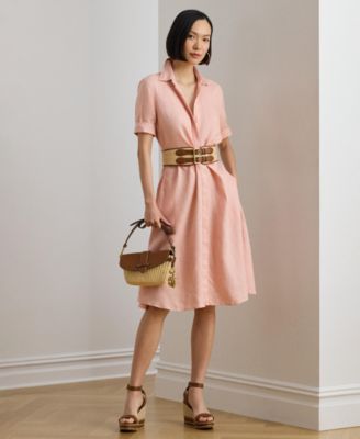 Women's Point Collar Shirt-Dress