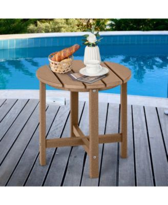 Set of 2 18-Inch Round Weather-Resistant Adirondack Side Tables