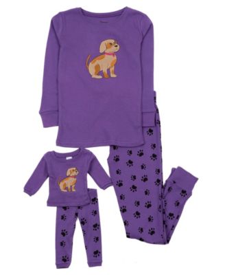 Big Girls 6-14 Matching Doll Snug-Fit Cotton Long Sleeve All-Over Animal Print Pajamas