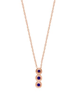 Sapphire (1/6 ct. t.w.) & Diamond (1/10 ct. t.w.) 18" Pendant Necklace in 14k Rose Gold (Also Available in Yellow Gold or White Gold)