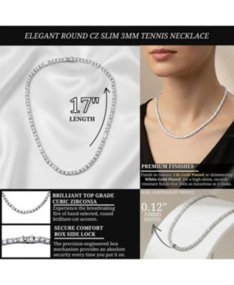 Dazzling Cubic Zirconia Tennis Necklace