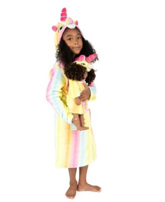 Toddler Girls 2T-5T Matching Doll Fleece Hooded Robe