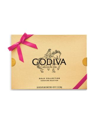 Assorted Chocolate Gold Gift Box with Azalea Ribbon, 30-Pc.