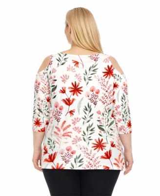 Plus Size Printed Relaxed-Fit Tunic Top