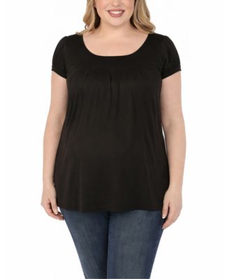 Plus Size Maternity Short-Sleeve Empire-Waist Tunic Top