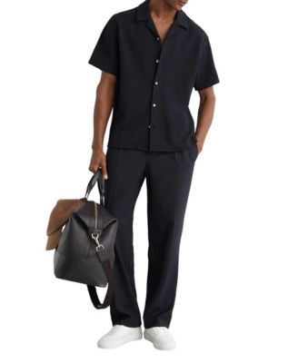 Men's Textured Cuban-Collar Shirt