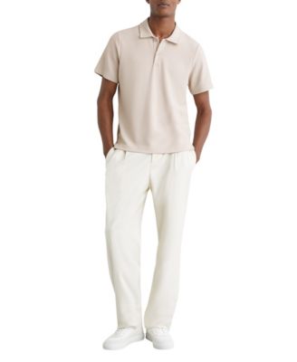 Men's Textured Half-Button Polo Shirt