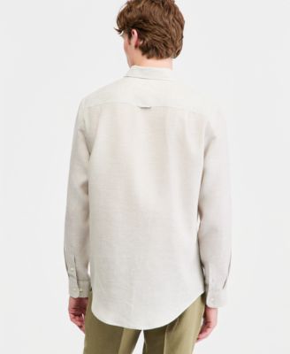 Men's Cross-Dye Linen Long-Sleeve Shirt