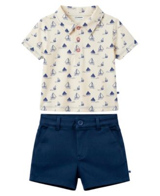 Baby Boys' Short-Sleeve Polo Shirt and Pull-On Shorts, 2-Piece Set