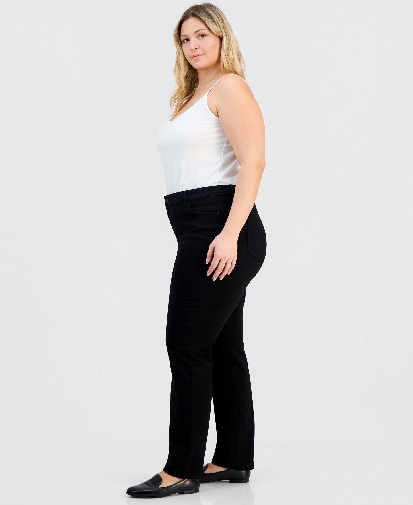 Женские джинсы Jones New York Plus Size Lexington Straight-Leg, цвет: Оникс варёный — фото 2