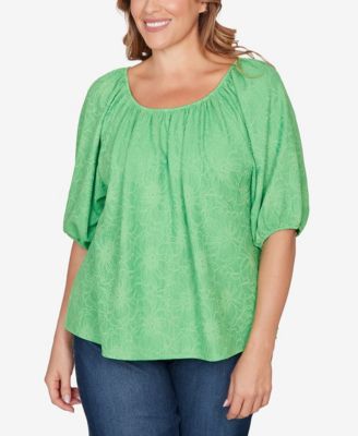 Plus Size Textured Convertible Knit Top