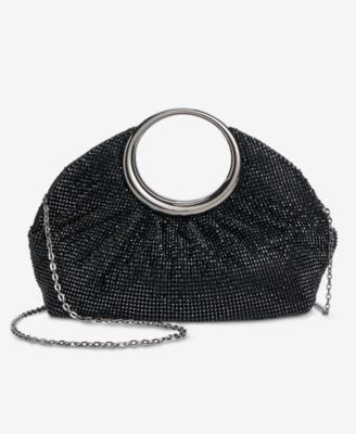 I.N.C International Concepts Ring Handle Diamond Mesh Clutch