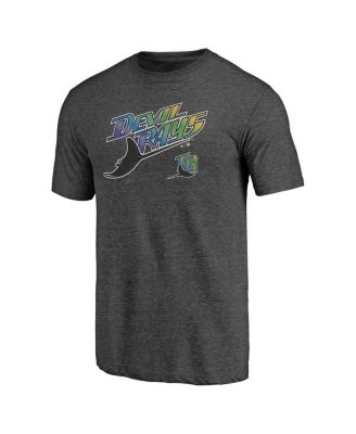 Men's Heather Charcoal Tampa Bay Rays Cooperstown Collection Series Sweep Tri-Blend T-Shirt